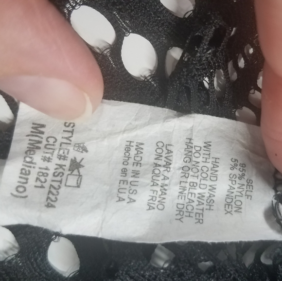 Black Lace w/ Gold Sheer Mesh Shirt - Picture 5 of 6